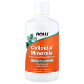 NOW Foods Colloidal Minerals bottle front view showing plant-derived trace minerals.