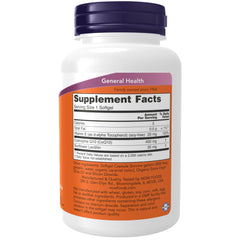 NOW Foods CoQ10 400 mg softgels bottle, shows natural all-trans fermentation formula.