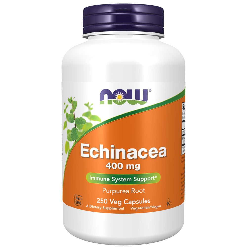 NOW Foods Echinacea Purpurea Root capsules provide convenient immune support.