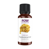 NOW Foods Frankincense Oil bottle cap shows child-resistant safety for storage.