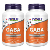 NOW Foods GABA 500mg bottle front view for daily calm support.