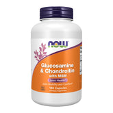 NOW Foods glucosamine chondroitin with MSM bottle supports joint mobility and comfort.