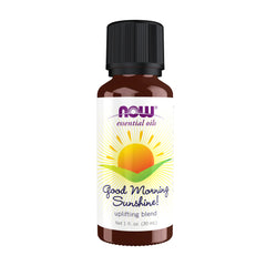 NOW Foods Good Morning Sunshine bottle pour showing citrus aroma for diffuser use