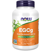 NOW Foods Green Tea Extract bottle displaying 200 mg EGCg per capsule for cellular support.