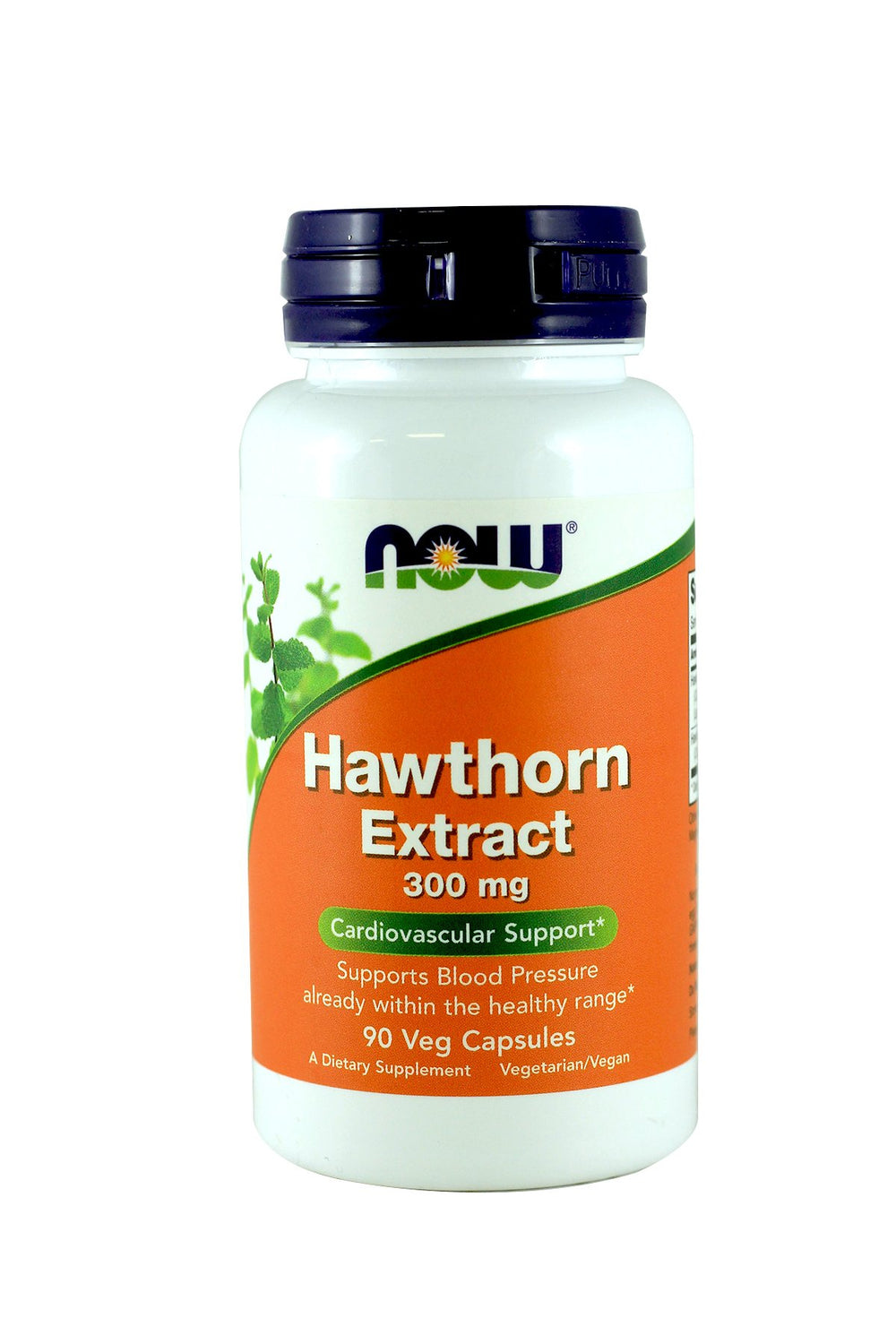 NOW Foods Hawthorn Extract 300mg bottle with label, may support healthy blood flow.