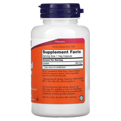 NOW Foods Inositol 500 mg capsules close-up highlighting neurotransmitter signaling support.