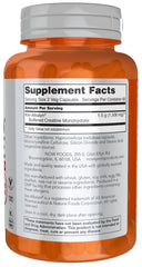 NOW Foods Kre-Alkalyn Creatine capsules closeup highlighting convenient form.