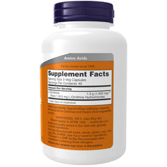 NOW Foods L-Ornithine Hydrochloride capsules inside bottle for easy daily use