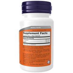 NOW Foods L-Theanine 200 mg capsules close-up shows easy daily use