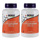 NOW Foods L-Tryptophan 1000 mg tablets bottle front view for mood and relaxation support.