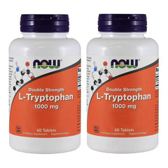 NOW Foods L-Tryptophan 1000 mg tablets bottle front view for mood and relaxation support.