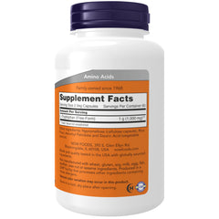 NOW Foods L-Tryptophan 500 mg capsules close-up for mood and relaxation.