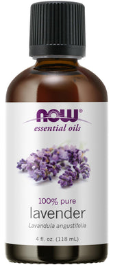 NOW Foods Lavender Oil 4oz bottle for aromatherapy and fragrance.