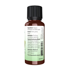 NOW Foods lemongrass oil in diffuser setup for a refreshing space.
