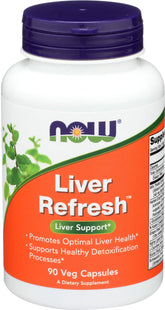 NOW Foods Liver Refresh bottle front view shows sleek packaging for detox support.