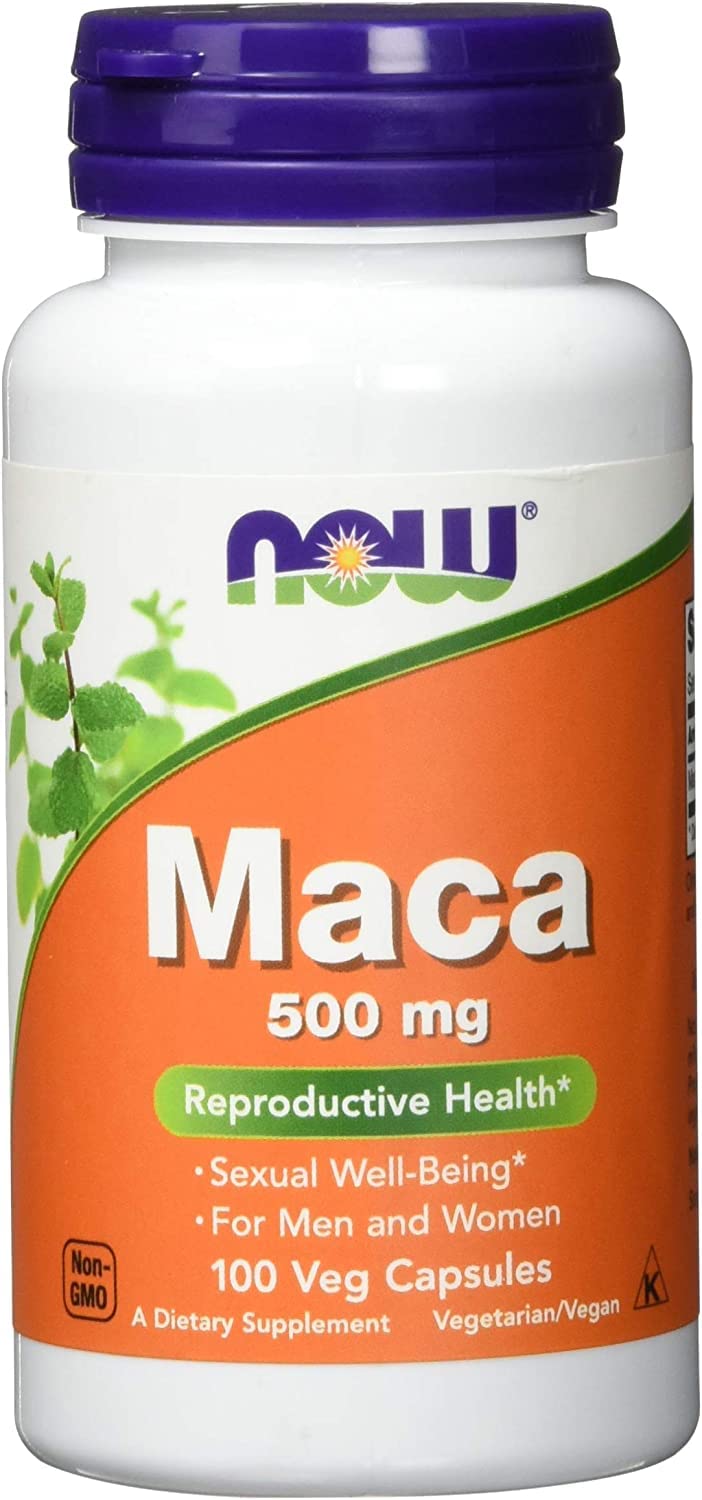 NOW Foods Maca bottle capsules for easy daily energy support.