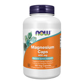 NOW Foods Magnesium 400 mg capsules close-up showing daily energy support
