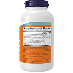 NOW Foods magnesium-calcium-d3 tablets closeup shows tablet texture and formula details