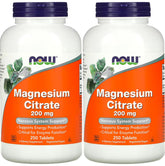 NOW Foods Magnesium Citrate 200 mg bottle front view for daily balance.