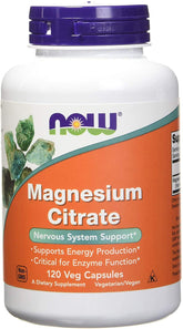 NOW Foods Magnesium Citrate bottle front for daily mineral support