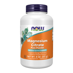 NOW Foods Magnesium Citrate Powder bottle showing high-purity energy support