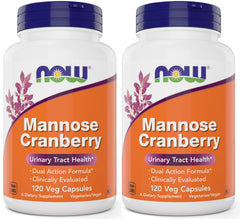 NOW Foods Mannose Cranberry bottle front showing two-in-one UT support possibilities