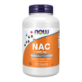 NOW Foods NAC 600 mg bottle front showing product packaging for daily use