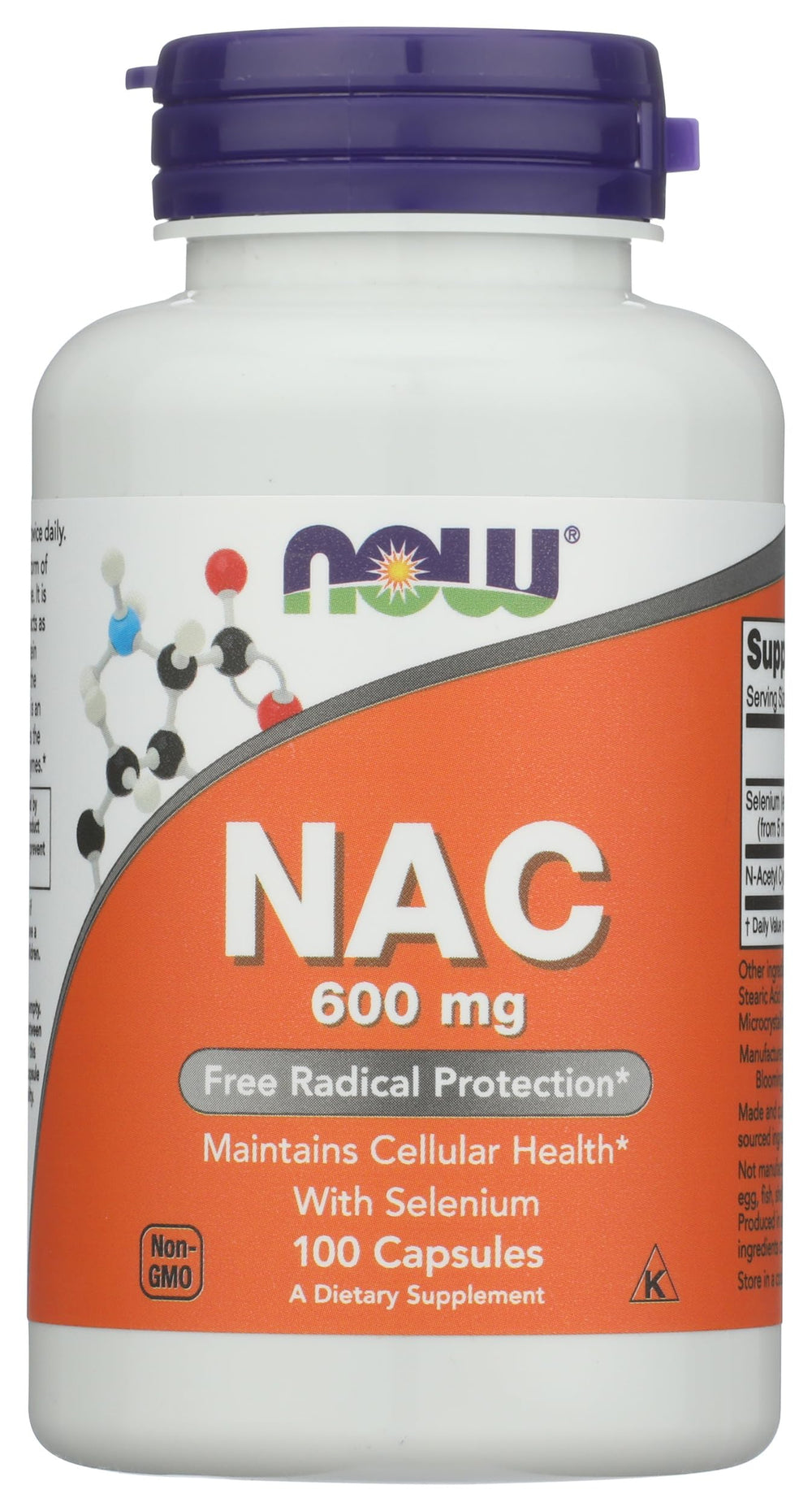 NOW Foods NAC 600 mg bottle for daily wellness and easy capsule intake.