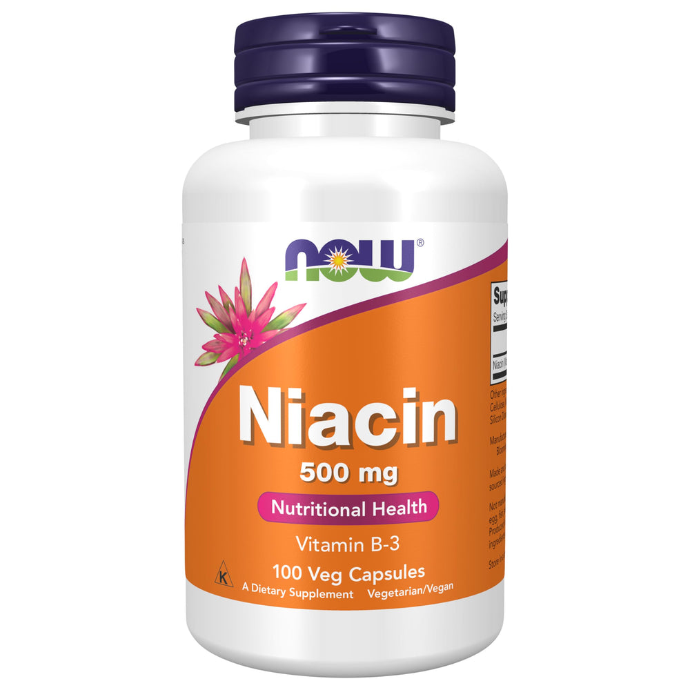 NOW Foods Niacin 500 mg bottle for daily nutritional support