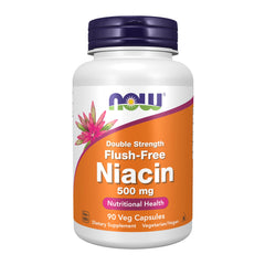 NOW Foods Niacin 500 mg bottle highlights dosage for daily nutritional support