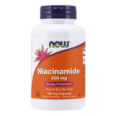 NOW Foods Niacinamide 500mg bottle front showcasing reliable B-3 support.