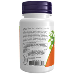 NOW Foods oregano oil capsule closeup highlighting potency and carvacrol