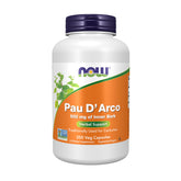 NOW Foods Pau D'Arco inner-bark 500 mg capsule for traditional herbal support in vegan form.