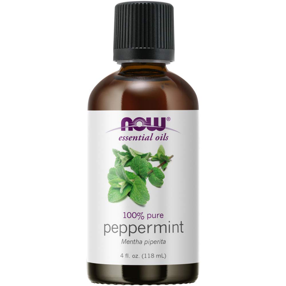 NOW Foods Peppermint Oil bottle 4 oz for diffusing and fresh air.