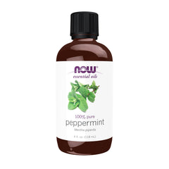 NOW Foods Peppermint Oil bottle front with refreshing aroma