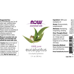 NOW Foods peppermint essential oil bottle for refreshing, invigorating blends