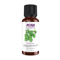 NOW Foods peppermint oil steam-distilled bottle for pure aromatherapy