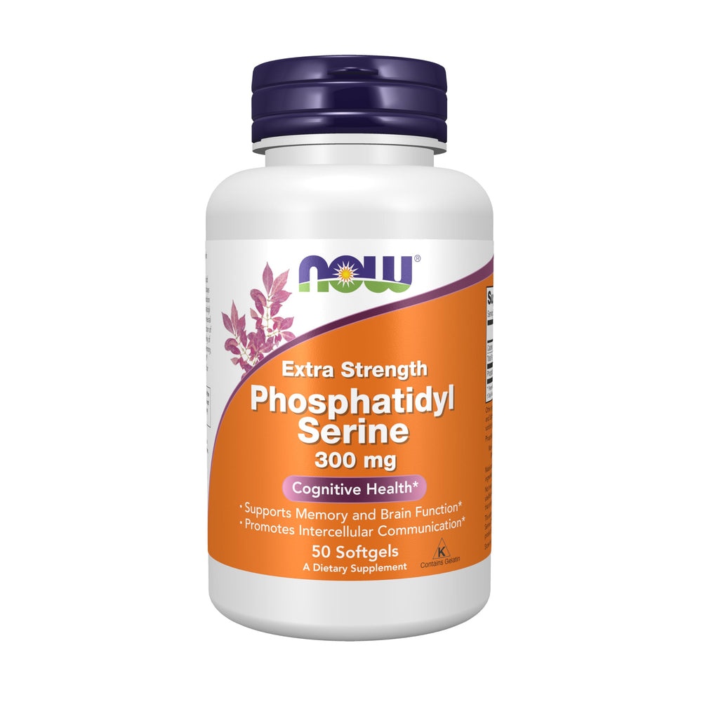 NOW Foods Phosphatidyl Serine 300 mg bottle front view highlighting cognitive support