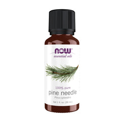 NOW Foods Pine Needle Oil bottle for purified aromatherapy sessions.