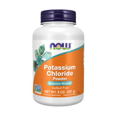 NOW Foods potassium chloride powder bottle, supporting normal mineral balance