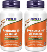 NOW Foods Probiotic-10 25 Billion bottle front supports daily digestive wellness
