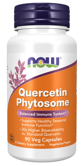 NOW Foods Quercetin Phytosome 250mg bottle with capsules for daily immune-support