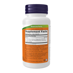 NOW Foods Relora capsules close-up showing plant-based blend for stress-related cravings