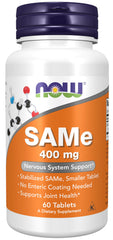 NOW Foods SAMe oval tablet for easy swallowing and convenient daily use.
