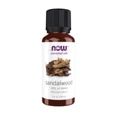 NOW Foods sandalwood oil 14% blend bottle ready for grounding aromatherapy.