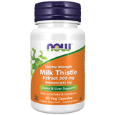 NOW Foods Silymarin bottle showing the milk thistle blend for liver-friendly support