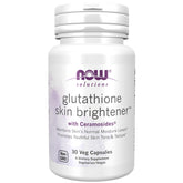NOW Foods Glutathione Skin Brightener bottle with Ceramosides promotes a radiant, even-toned complexion.