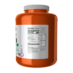 NOW Foods Whey Protein creamy-chocolate shake image highlighting easy mixability.