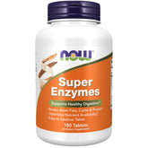 NOW Foods Super Enzymes bottle front showing digestion-support blend