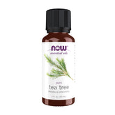 NOW Foods Tea Tree Oil bottle ready for aromatherapy to refresh air.